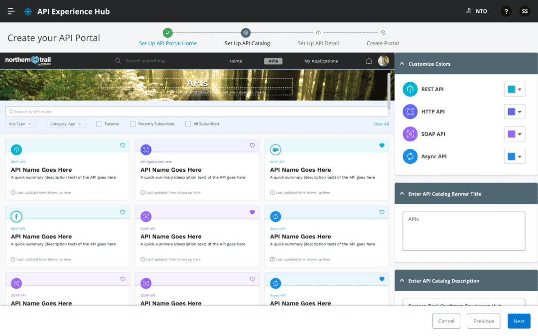Anypoint API portal theme preview