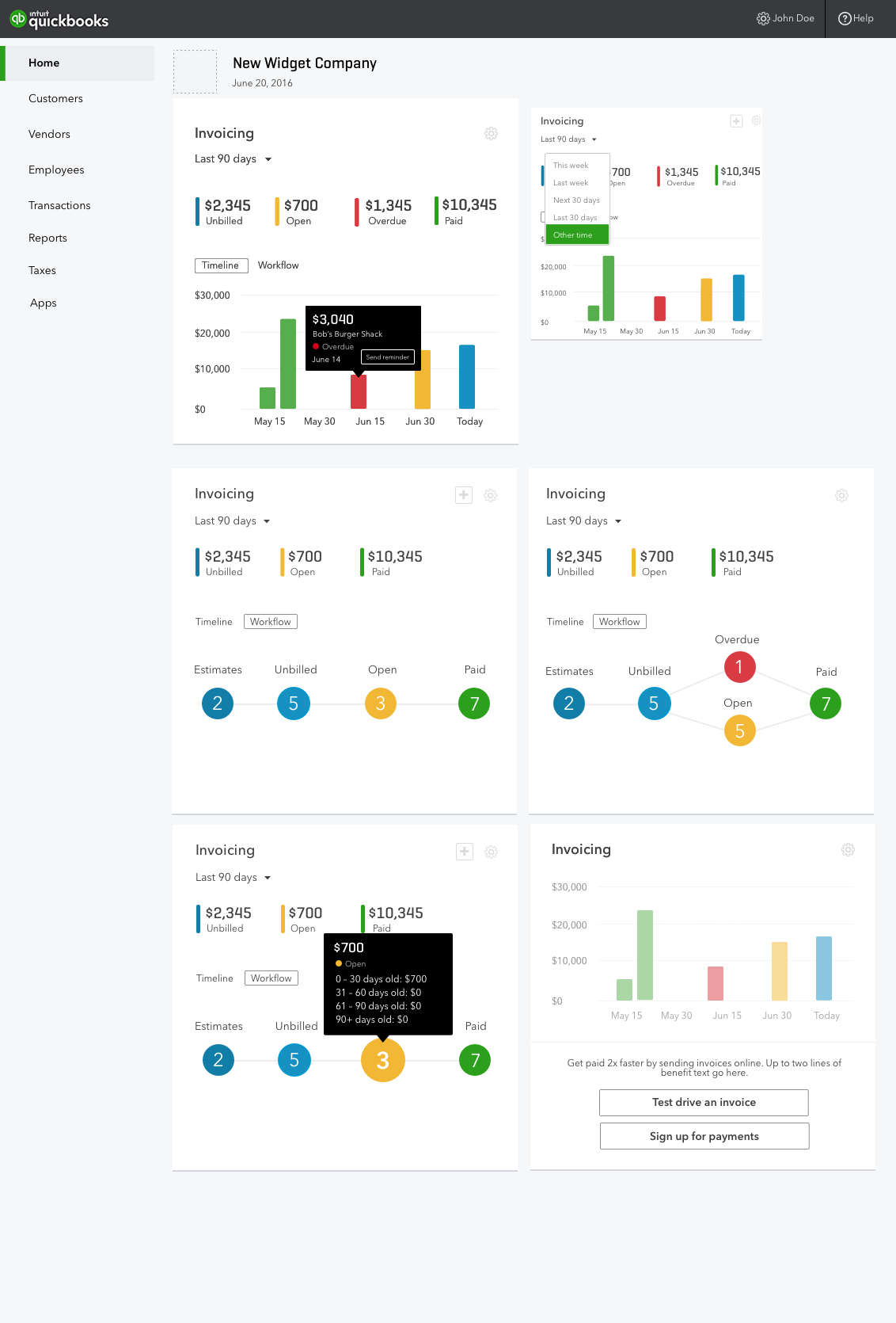 All widget sizes