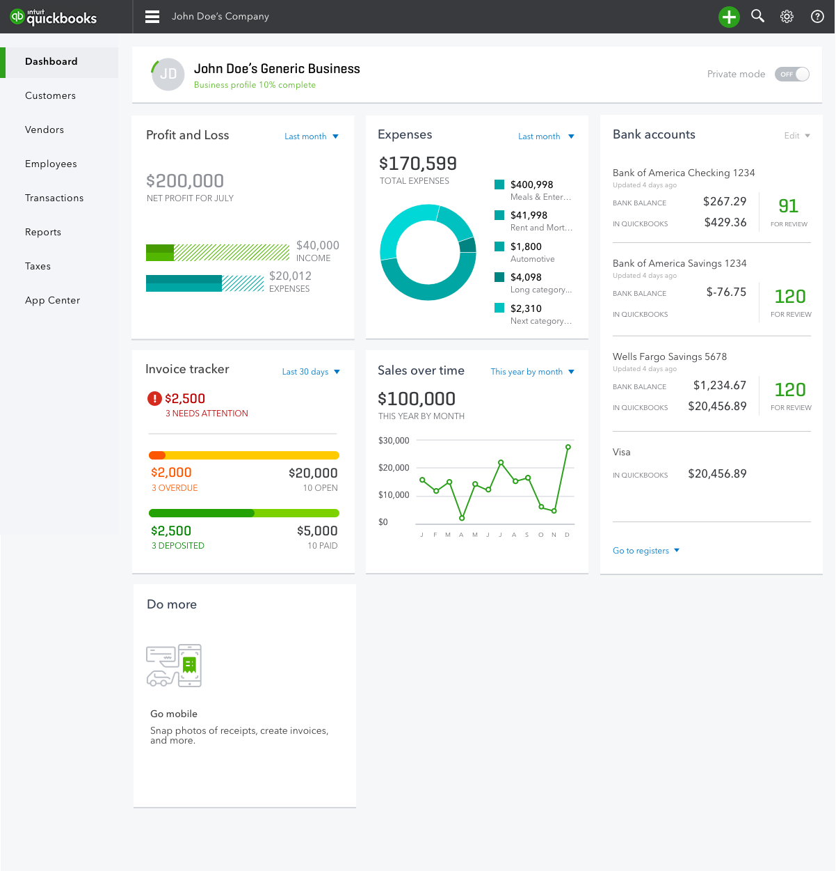 All widgets with more accounts