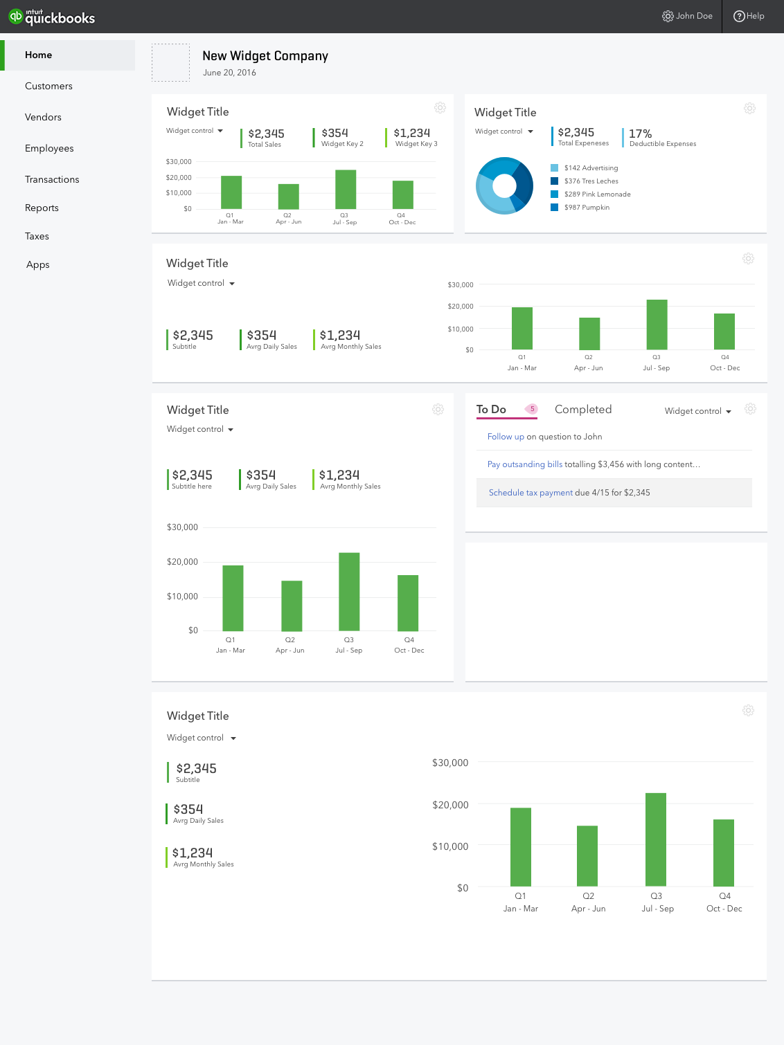Widget explorations
