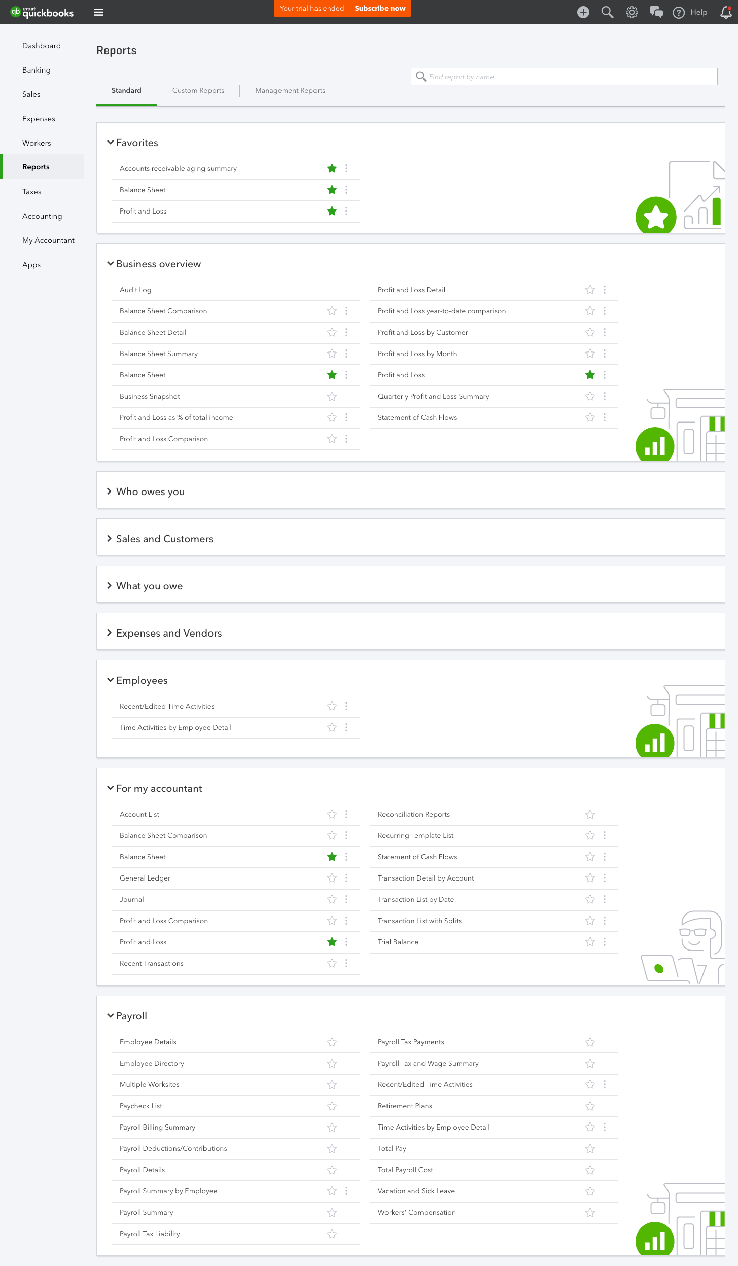 Final reports page, collapsed collections