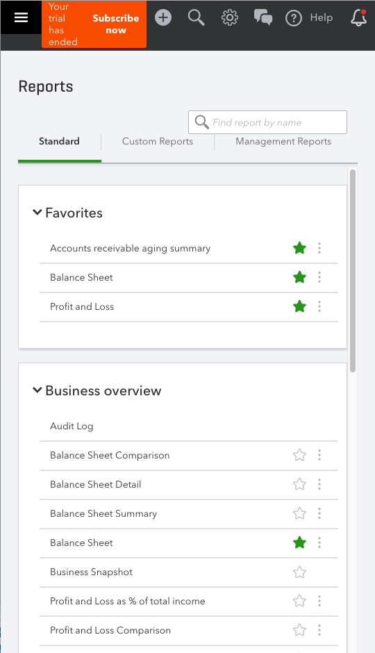 Final reports page, mobile