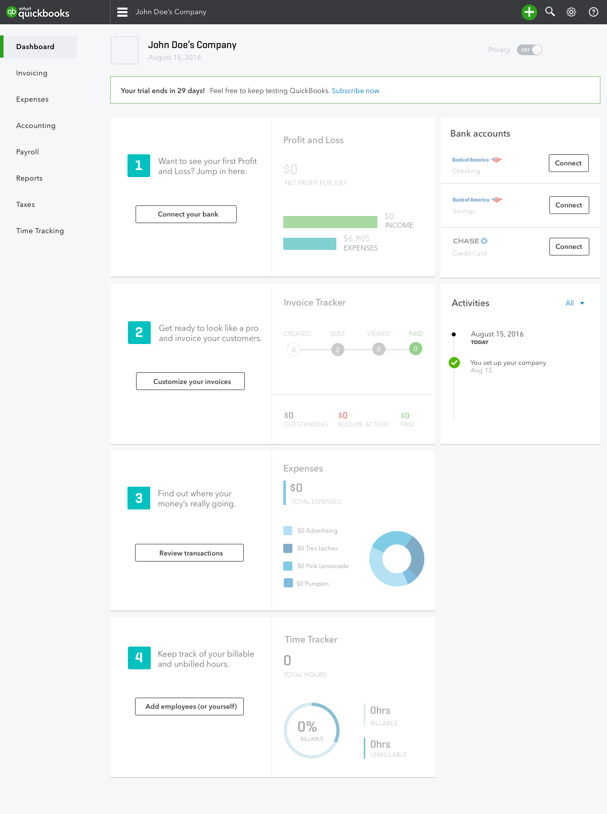Concept A setup steps