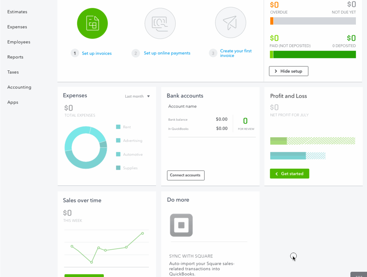 Concept A: setup widgets with full navigation