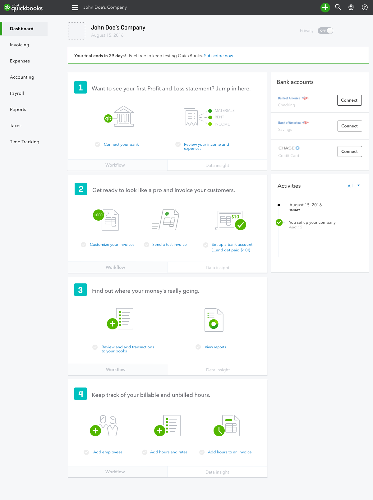 Concept B workflow screens